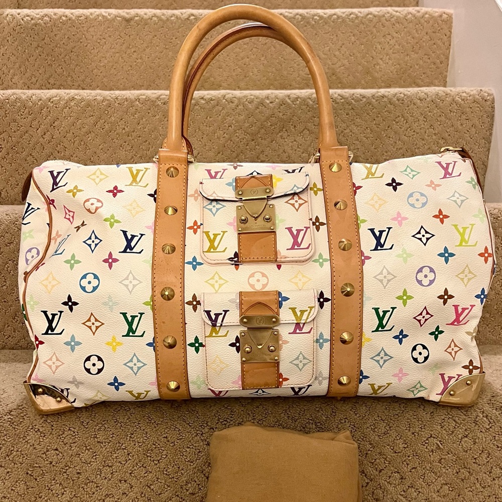 Authentic Louis Vuitton vintage multicolor keep all 45